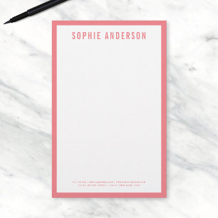 EDITABLE Border Colour Modern Bold Name Stationery