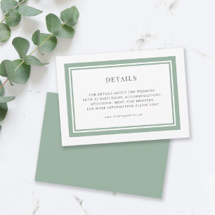Editable Border Colour Wedding Details Enclosure Card