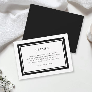 Editable Border Colour Wedding Details Enclosure Card