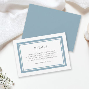 Editable Border Colour Wedding Details Enclosure Card
