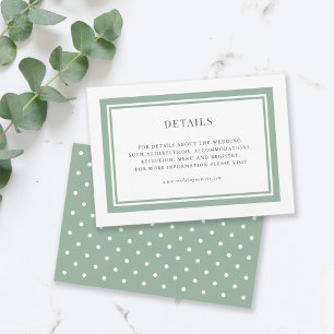 Editable Border Colour Wedding Details Enclosure Card