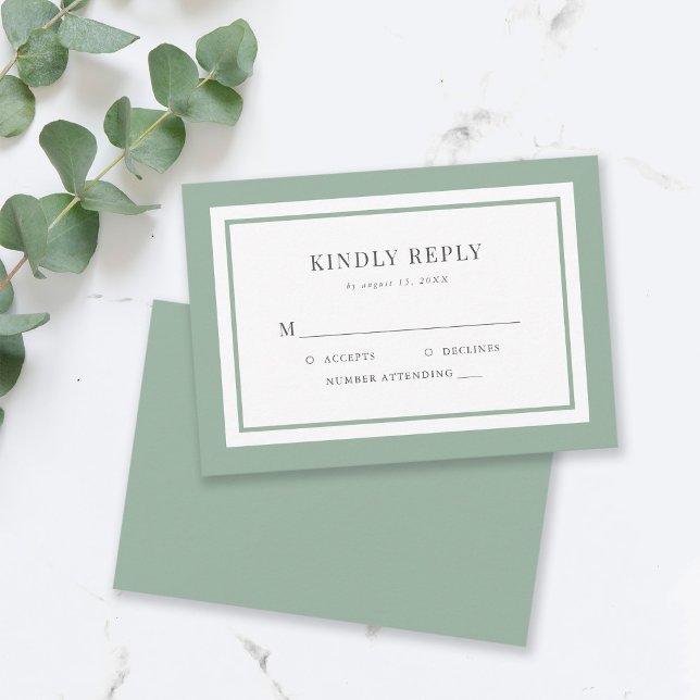 Editable Border Colour Wedding RSVP Card (Creator Uploaded)