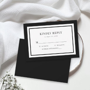 Editable Border Colour Wedding RSVP Card