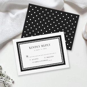 Editable Border Colour Wedding RSVP card