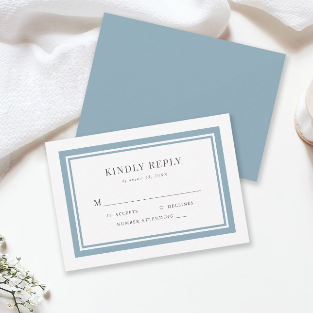 Editable Border Colour Wedding RSVP Card (Creator Uploaded)