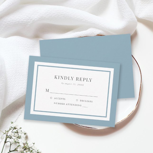 Editable Border Colour Wedding RSVP Card (Creator Uploaded)