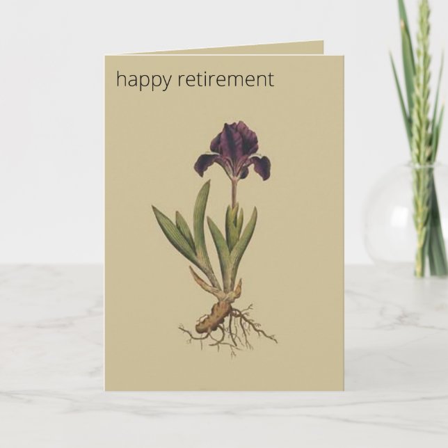 Editable Botanical Dwarf Iris Greeting Card (Front)
