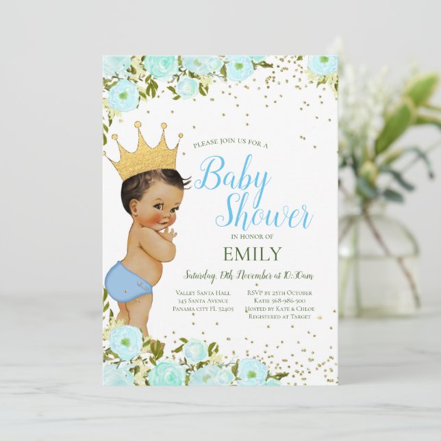 Editable Boy Prince Invitation (Standing Front)