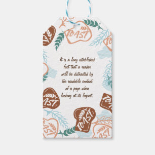 Editable bread toast quote gift tags