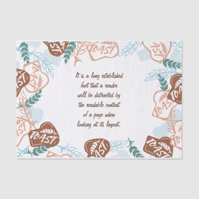 Editable bread toast quote tissue paper (Front)