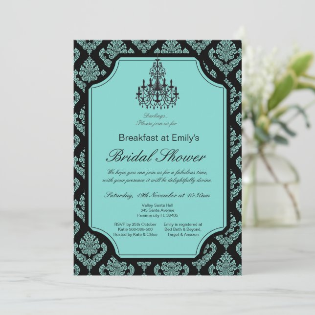 Editable Breakfast Brunch Bridal Shower Invitation (Standing Front)