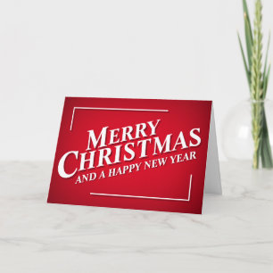 Editable Bright Red Merry Christmas Greetings Card