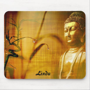 Editable Buddha and Bamboo Mouse Pad
