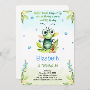 Editable Bug Birthday Invitation