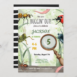 Editable Bug Birthday Invitation