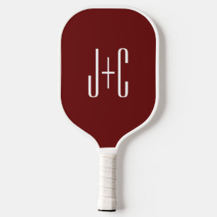 Editable Burgundy Red Background & White Text  Pickleball Paddle