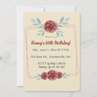 Editable Burgundy Roses in a Double Gold Frame