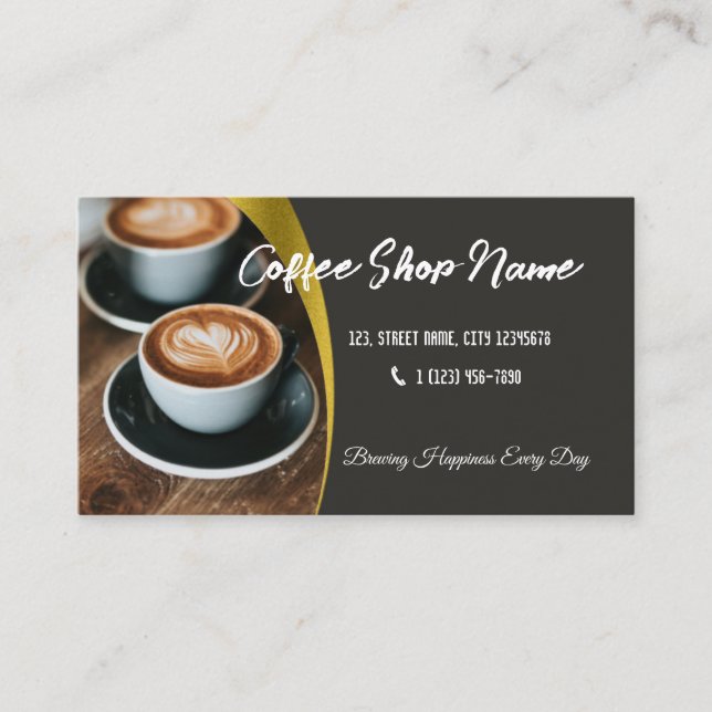 Editable Business Loyalty Punch Card Coffee Cafe (Front)