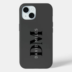 Editable Business Name (or any other text) Grey iPhone 15 Case