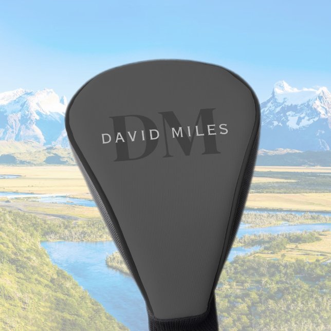 Editable Business Name (or any other text) Grey Golf Head Cover (Creator Uploaded)