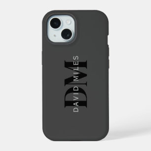 Editable Business Name (or any other text) Grey iPhone 15 Case