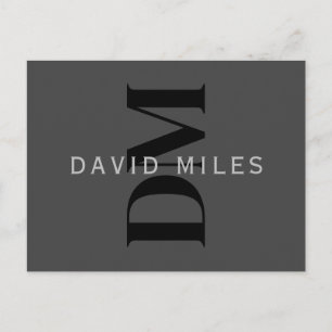 Editable Business Name (or any other text) Grey Postcard