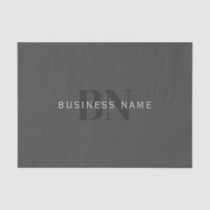 Editable Business Name (or any other text) Grey Tissue Paper