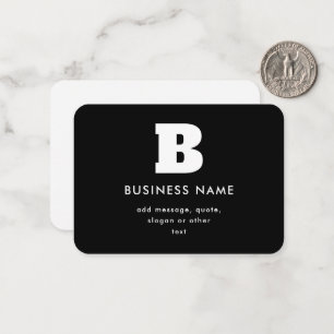 Editable Business Name & Slogan Black & White Card