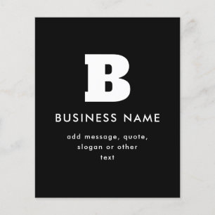 Editable Business Name & Slogan   Black & White Flyer