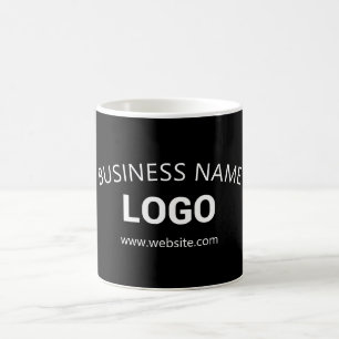 Editable Business Name, Website & Uploaded Logo Coffee Mug