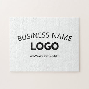 Editable Business Name, Website & Uploaded Logo Jigsaw Puzzle