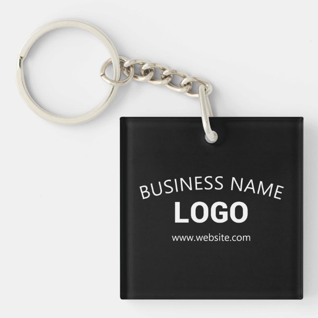 Editable Business Name, Website & Uploaded Logo Key Ring (Front)