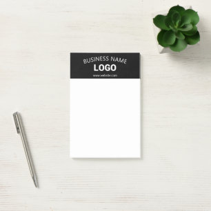 Editable Business Name, Website & Uploaded Logo Post-it Notes