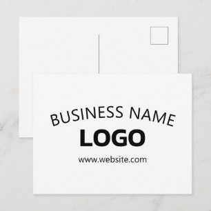 Editable Business Name, Website & Uploaded Logo Postcard