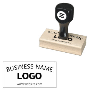 Editable Business Name, Website & Uploaded Logo Rubber Stamp