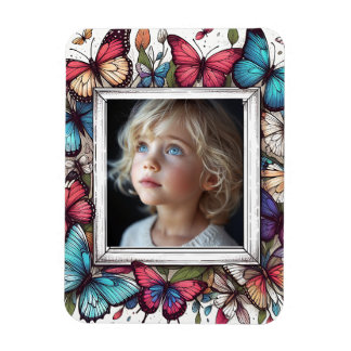 Editable Butterflies Photo Frame Magnet