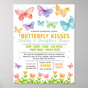 Editable butterfly school dance flyer poster