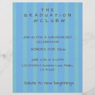 Editable Cabana Stripe Graduation Invitation