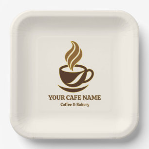 Editable Cafe Opening Paper Plates Design