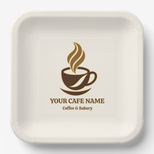 Editable Cafe Opening Paper Plates Design (Front)