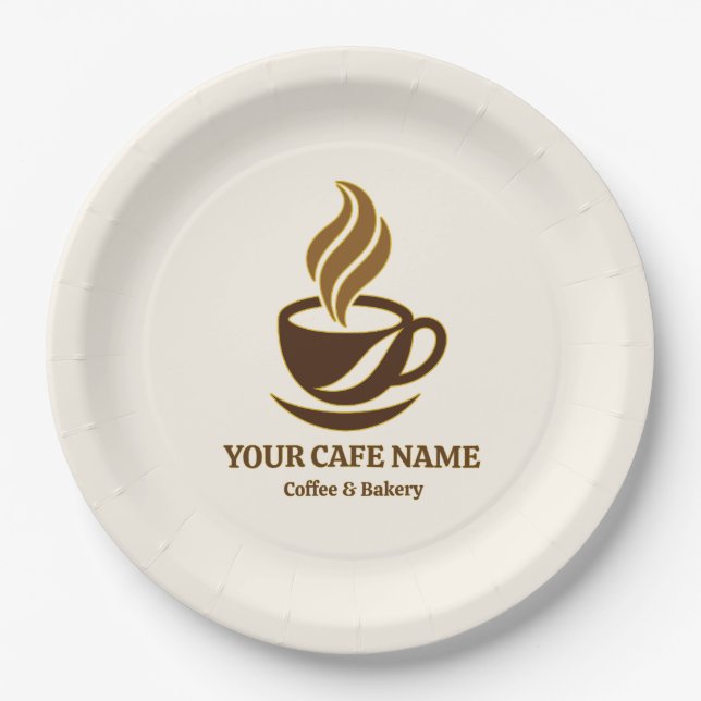 Editable Cafe Opening Paper Plates Design (Front)