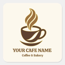 Editable Cafe Opening Sticker Logo Design