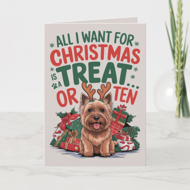 EDITABLE Cairn Terrier Funny Dog Christmas Card (Front)
