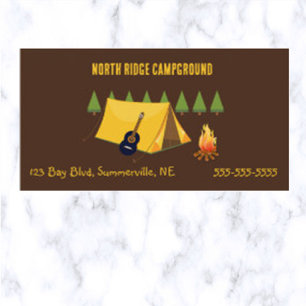 Editable Campground Business Card
