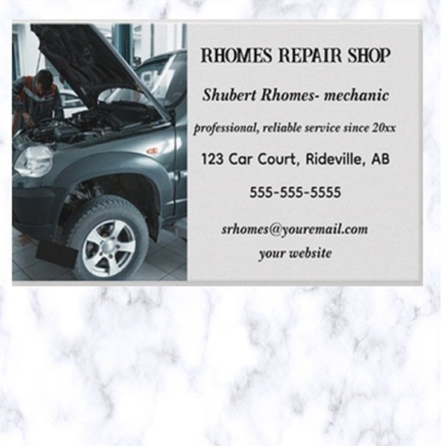 Editable Car Mechanic Repair Shop Business Card (Creator Uploaded)