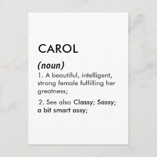 Editable Carol name definition, custom name Postcard