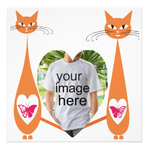 Editable Cat Love Heart – Custom Text Design Photo Print