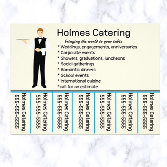 Editable Catering Phone Number Flyer (What a great way to advertise your catering business!)