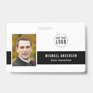 Editable Centre Colour Add Your Logo Photo Name ID Badge