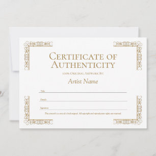 Editable Certificate of Authenticity Template